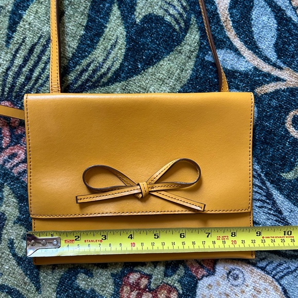 Yellow Bow Accent Leather Crossbody Bag - Picture 7 of 7